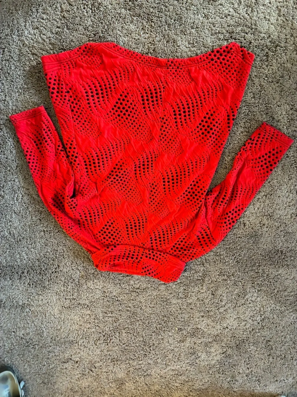 Ali Miles Red Openwork Cowl Neck Sweater - Picture 4 of 8